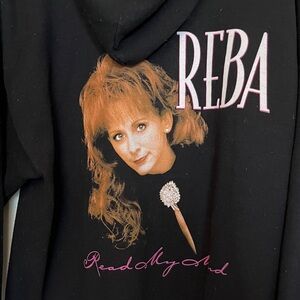 Reba Black Graphic Hooded Sweatshirt with Portrait